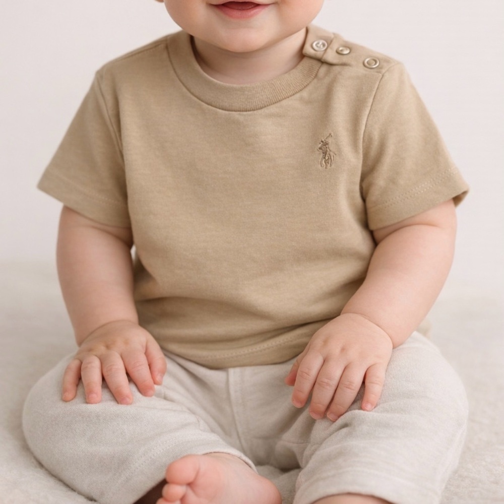 Ralph Lauren Baby Beige Short Sleeve Tee